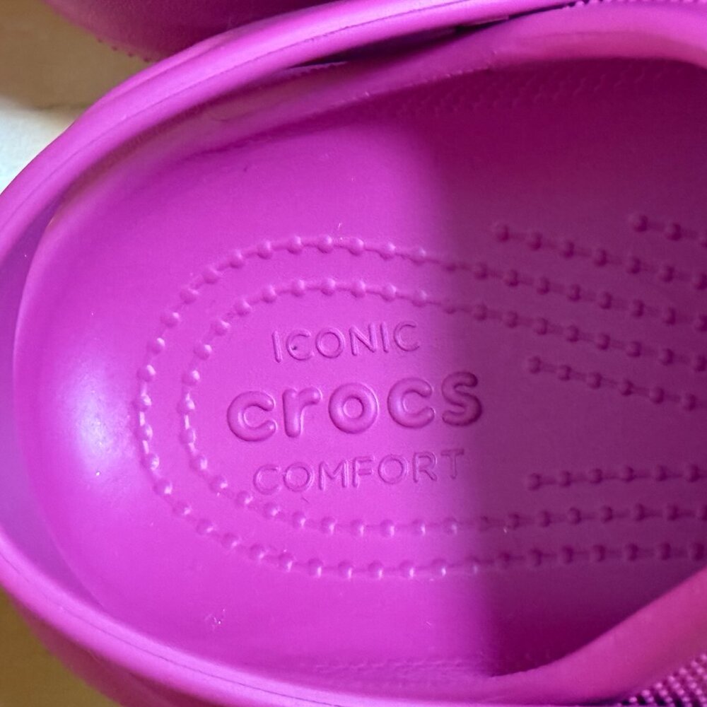 New CROCS Crush Platform High Clogs Bright Fuchsia Hot Pink Shoes Women's 10 - Picture 14 of 16